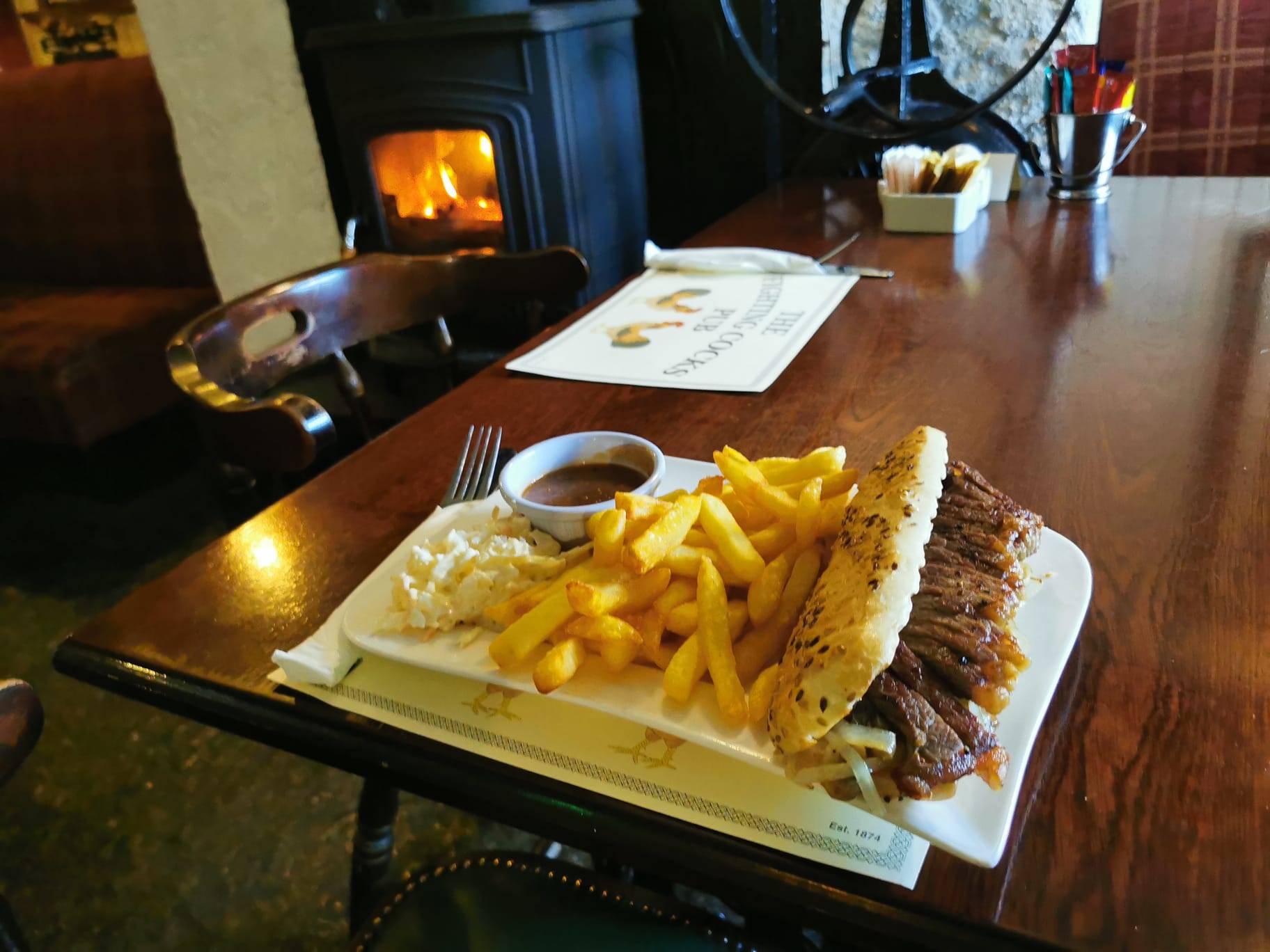 Steak Sandwich and Chips